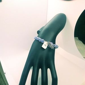 Silver and Periwinkle Blue woven bracelet